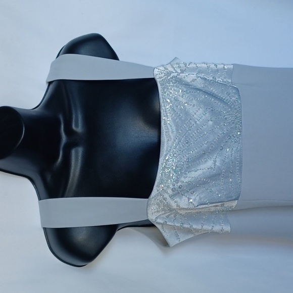 Victor Costa Gray & Silver Beaded Vintage Dress - Picture 2 of 7